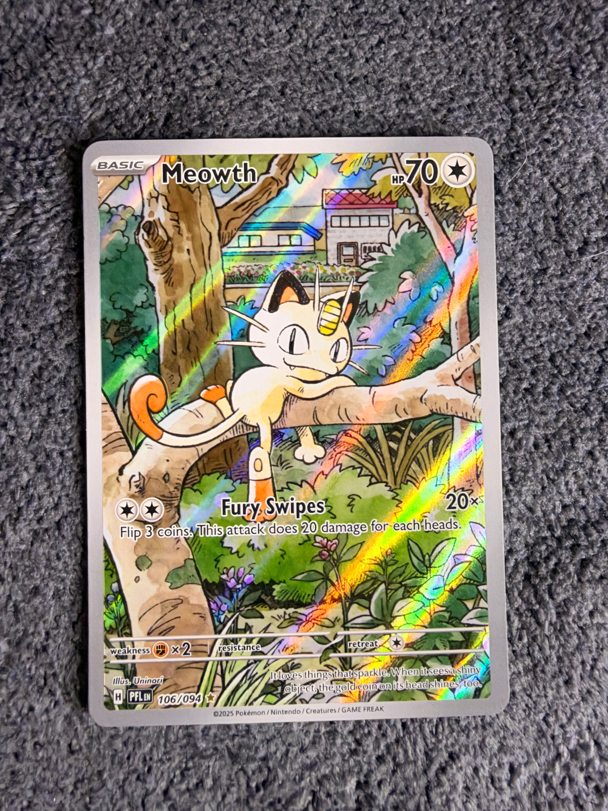 Meowth 106/094 phantasmal flames NM
