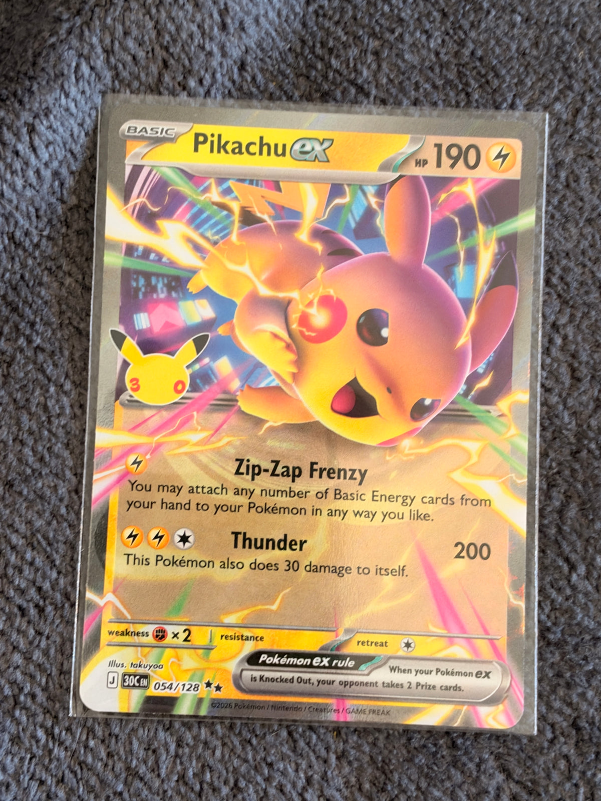 Pikachu ex 30th celebration