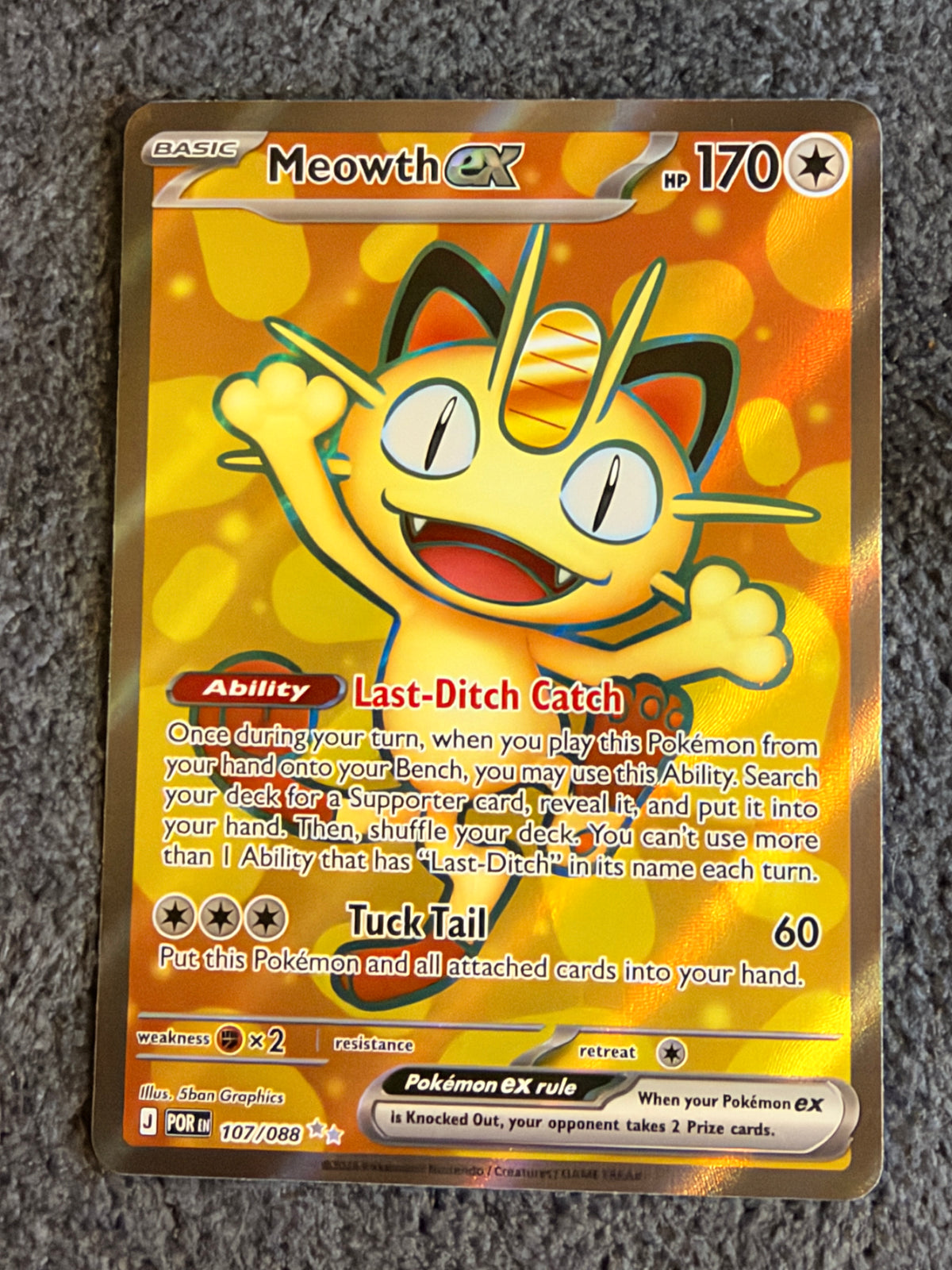 Meowth ex 107/088 perfect order NM