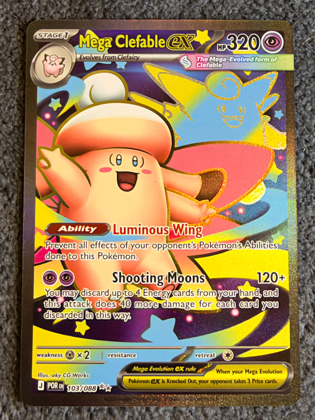 Mega clefable ex 103/088 perfect order NM