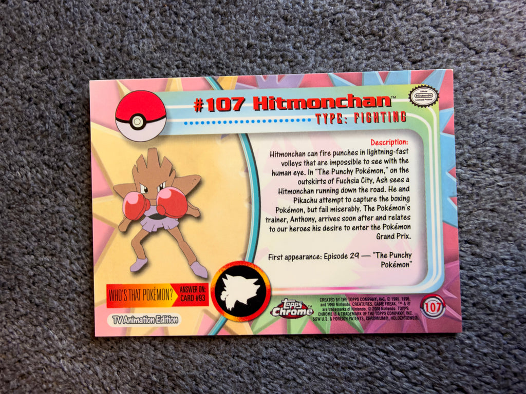 Hitmonchan topps chrome #107 NM