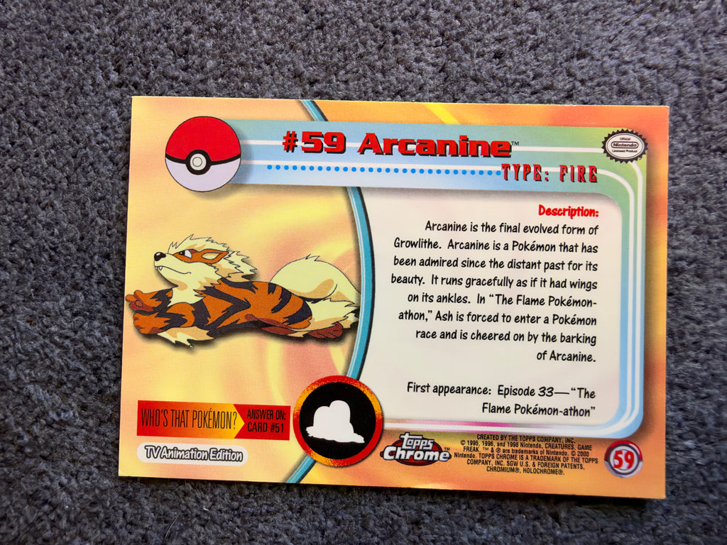 Arcanine topps chrome #59 NM