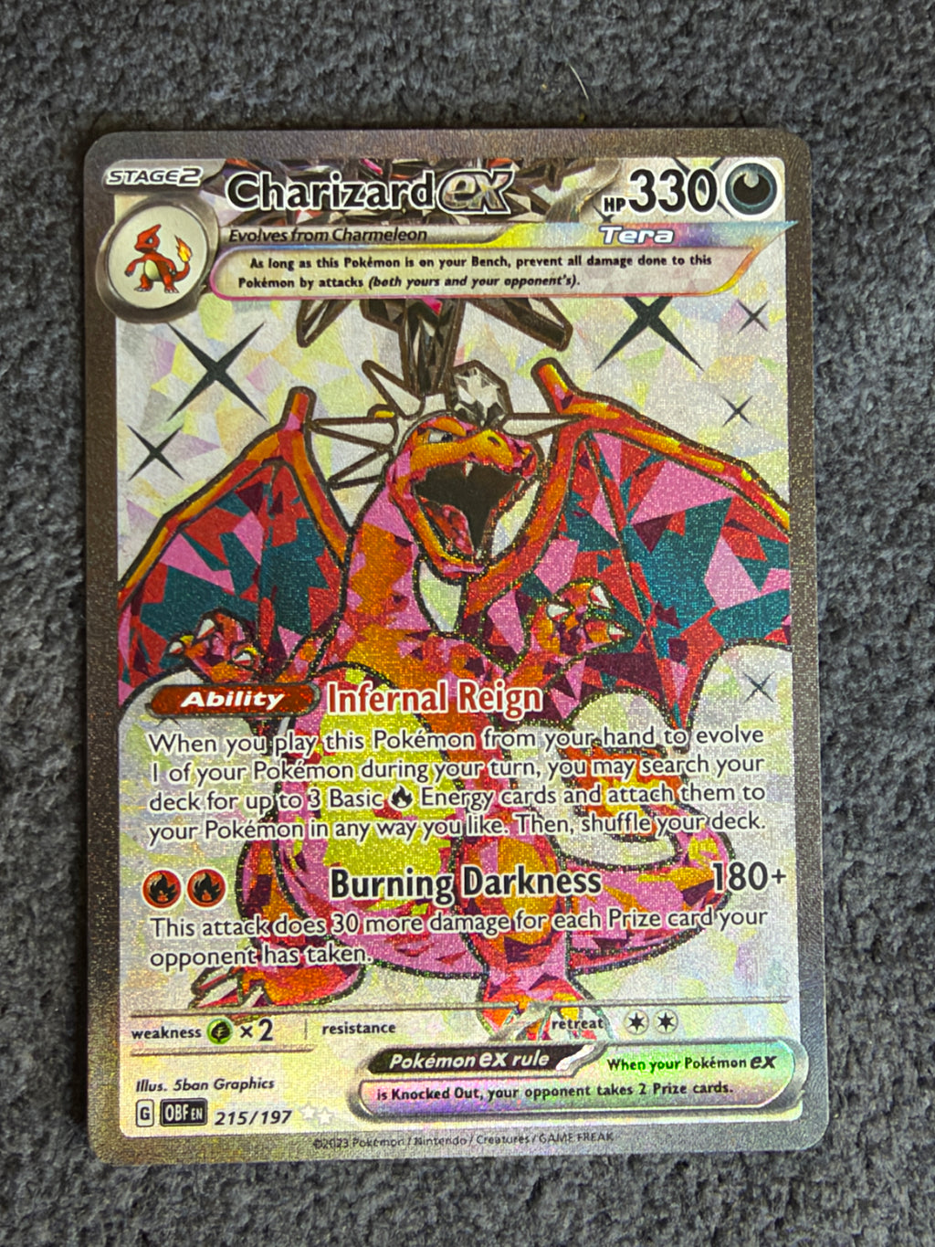 Charizard 215/197 obsidian flames LP