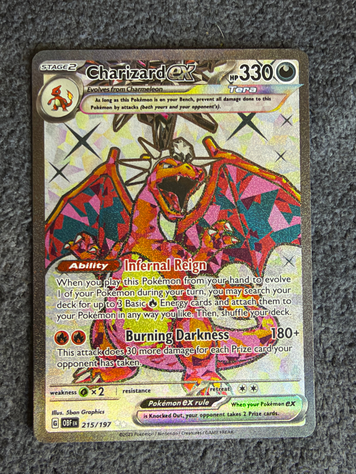 Charizard 215/197 obsidian flames LP