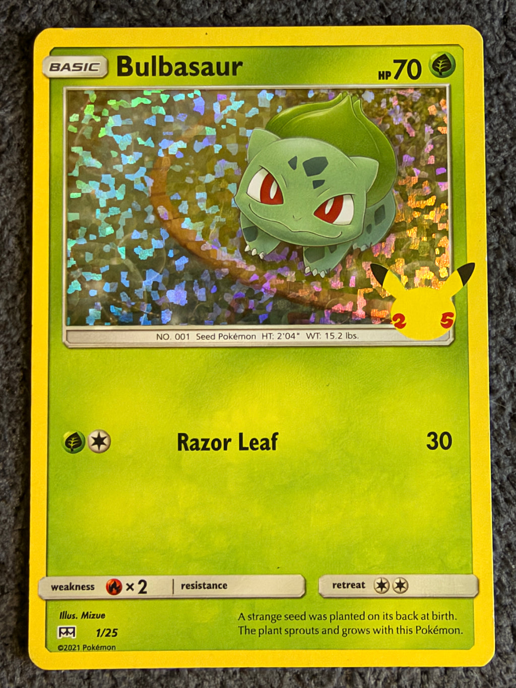 Bulbasaur 1/25 McDonald’s 25th celebration promo NM